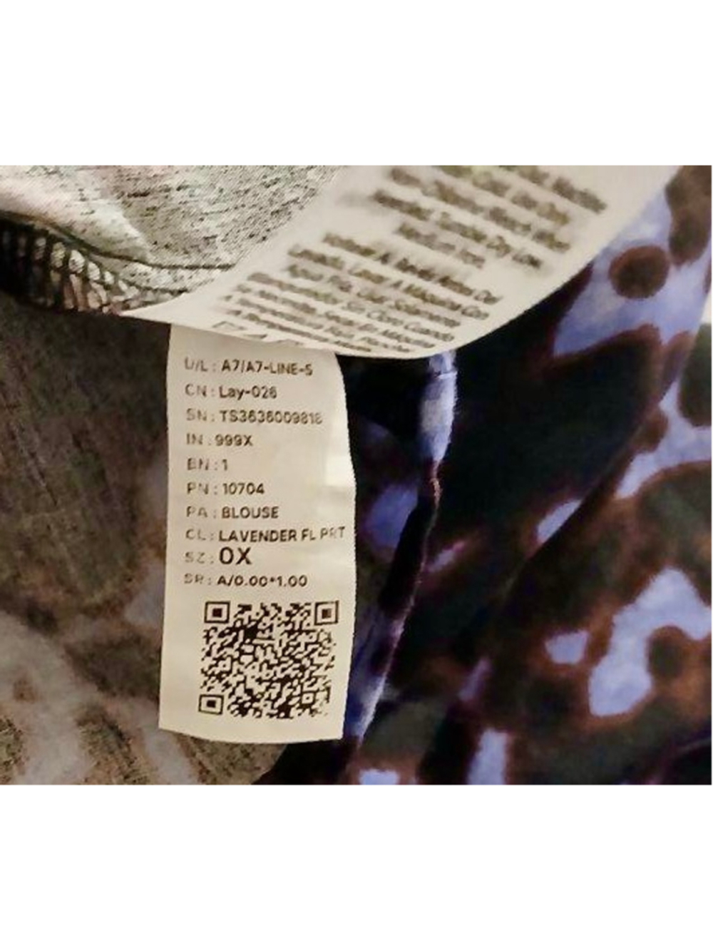 Terra & Sky Women's Purple Leopard Print Blouse 0X (14W) INV466 - Picture 6 of 9